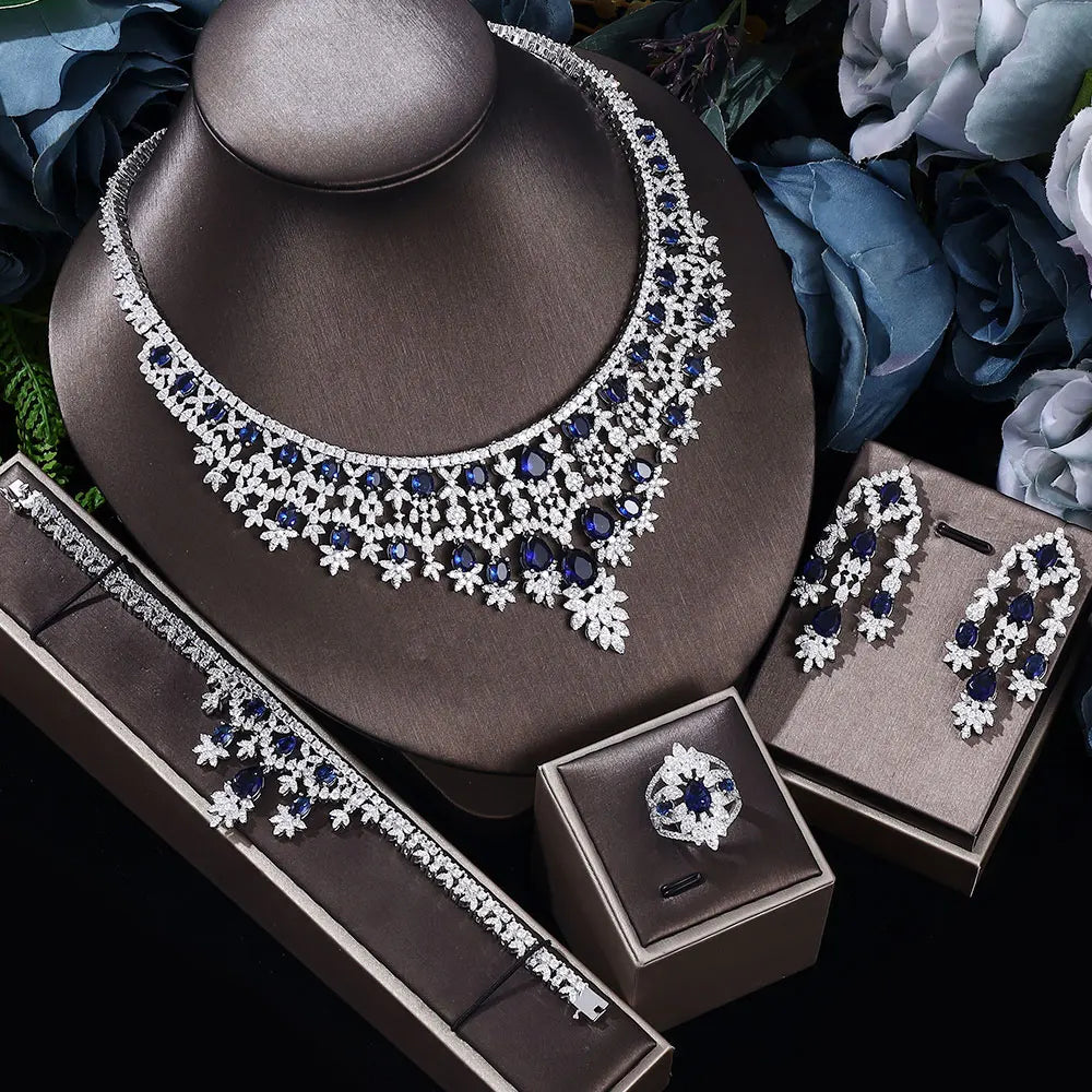 2024 Dubai Jewelry Set Women'S Wedding Necklace and Earring Set Bridal Jewelry Set Women'S Wedding Set Free Delivery to Bride