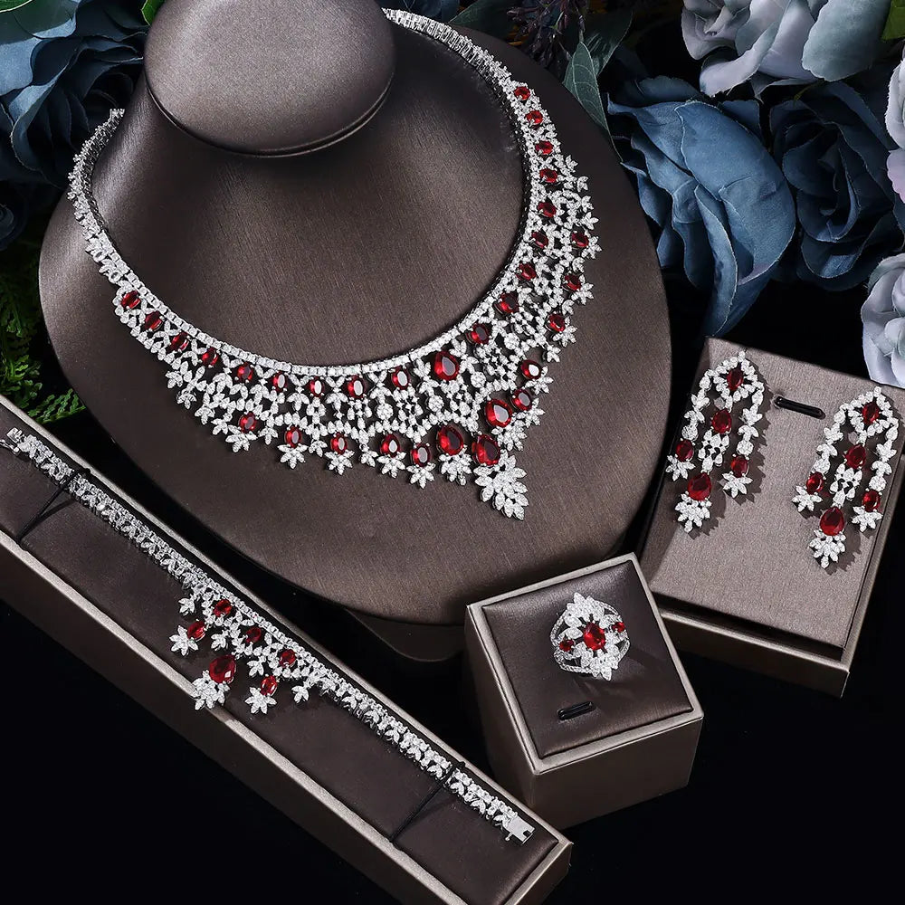 2024 Dubai Jewelry Set Women'S Wedding Necklace and Earring Set Bridal Jewelry Set Women'S Wedding Set Free Delivery to Bride