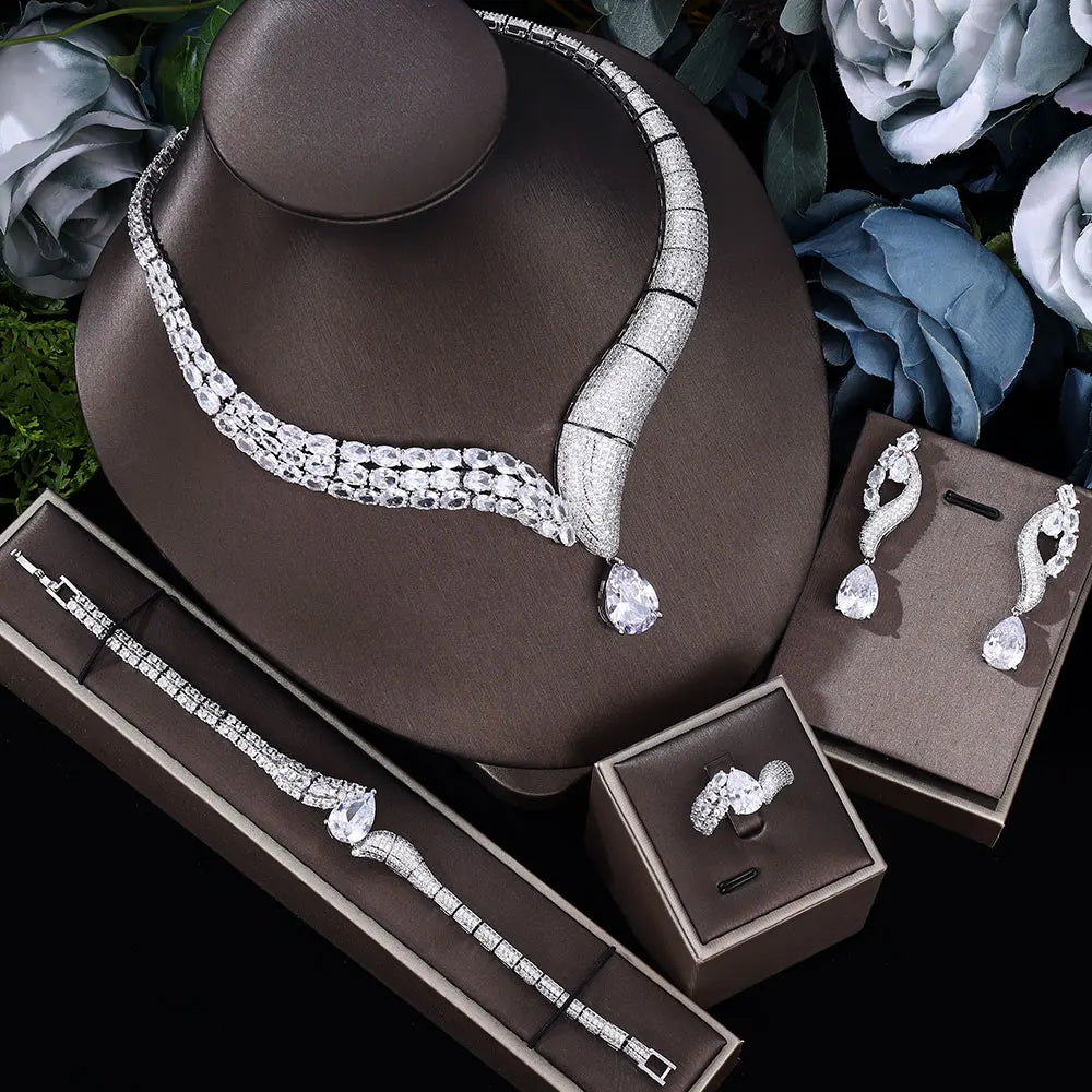 2024 Dubai Jewelry Set Women'S Wedding Necklace and Earring Set Bridal Jewelry Set Women'S Wedding Set Free Delivery to Bride