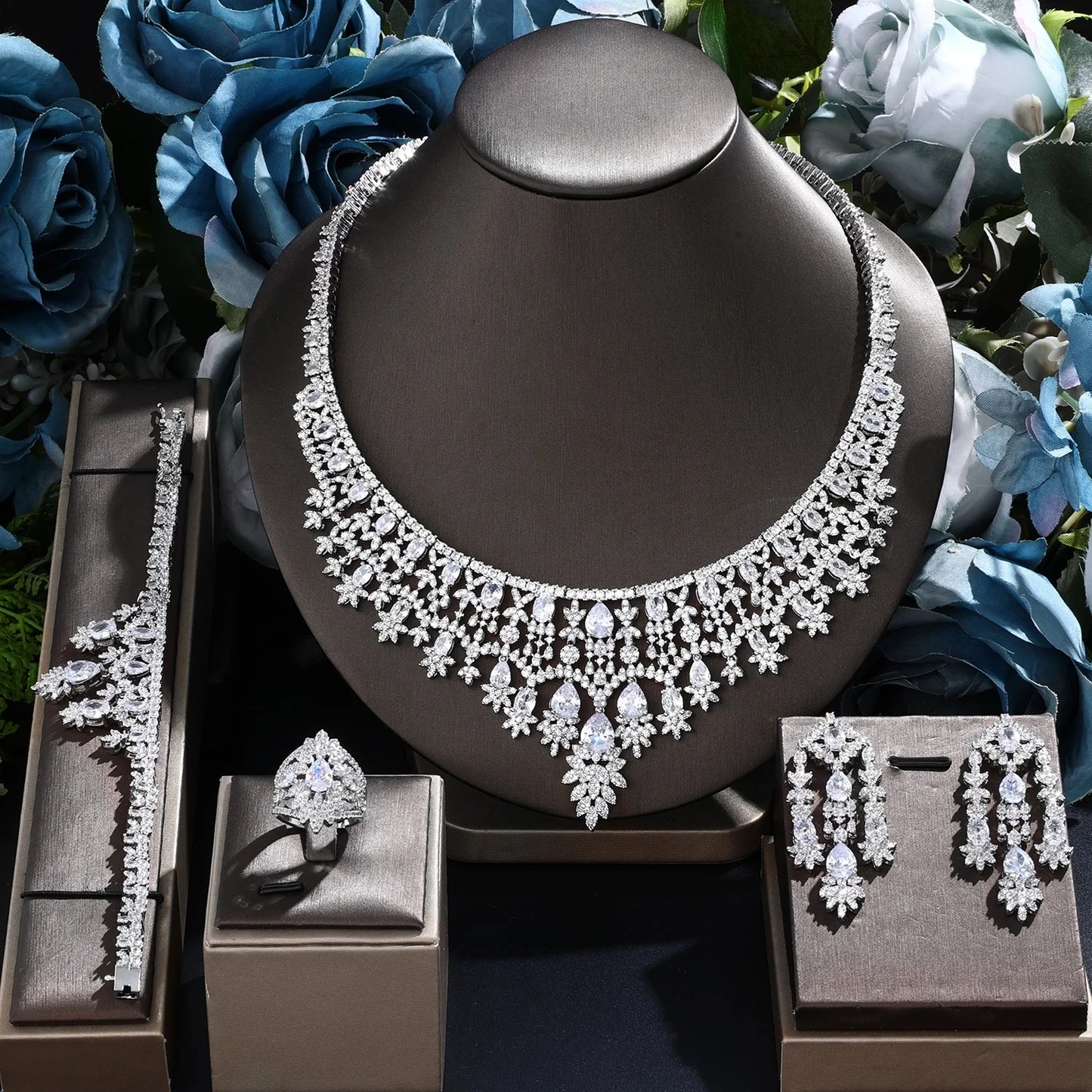2024 Dubai Jewelry Set Women'S Wedding Necklace and Earring Set Bridal Jewelry Set Women'S Wedding Set Free Delivery to Bride
