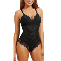 Lace Shapewear Bodysuit for Women Tummy Control Body Shaper V Neck Sculpting Tank Tops Slimming Camisole Corset