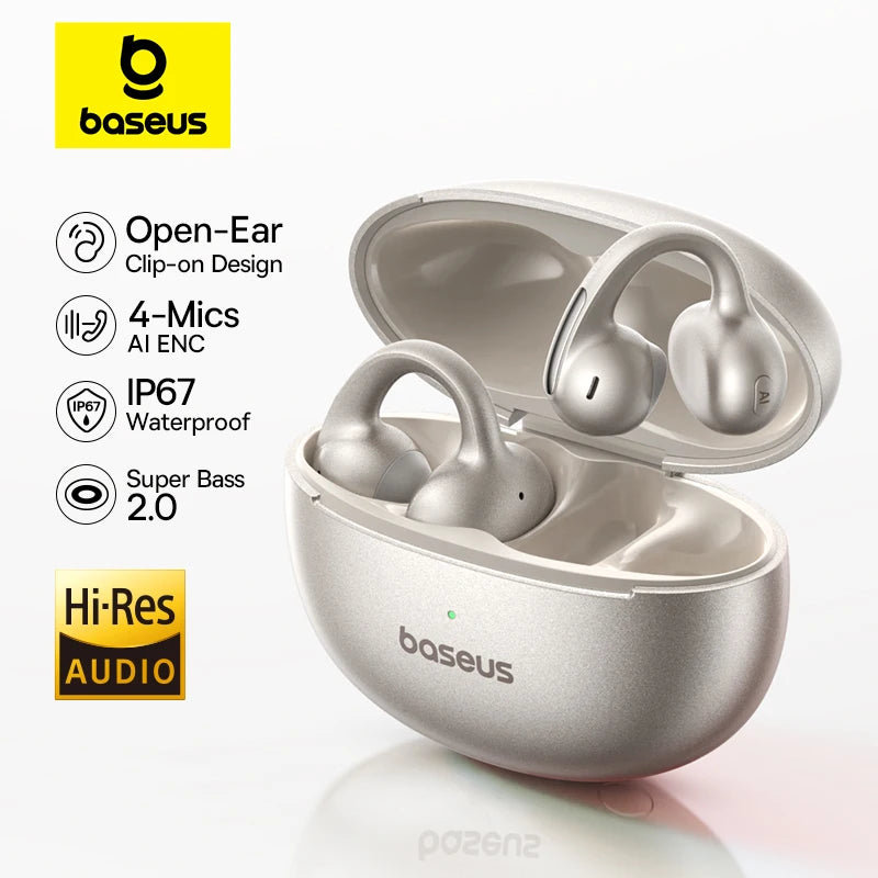 MC1 Pro Ear Clip Wireless Earphones Bluetooth 6.0 Hi-Res Ultra Open Earbuds Earrings 4-Mic ENC Clip on Ear Buds Headphone