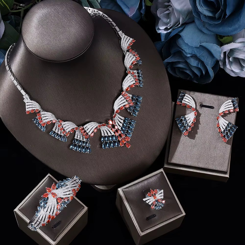 2024 Dubai Jewelry Set Women'S Wedding Necklace and Earring Set Bridal Jewelry Set Women'S Wedding Set Free Delivery to Bride