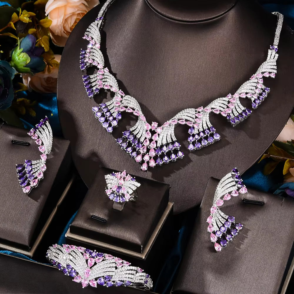 2024 Dubai Jewelry Set Women'S Wedding Necklace and Earring Set Bridal Jewelry Set Women'S Wedding Set Free Delivery to Bride