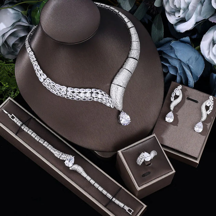 2024 Dubai Jewelry Set Women'S Wedding Necklace and Earring Set Bridal Jewelry Set Women'S Wedding Set Free Delivery to Bride