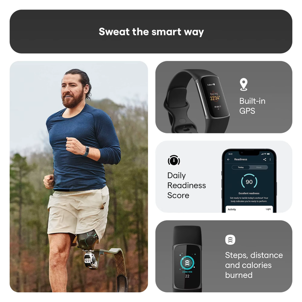 Fitbit Charge 5 Advanced Health & Fitness Tracker with Built-In GPS Stress Management Tools 24/7 Heart Rate Sleep Health Tracker