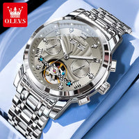 Men'S Watches 7088 Luxury Trend Fashion Automatic Mechanical Watch for Man Hollow Quartz Movement Complete Calendar Week