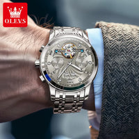 Men'S Watches 7088 Luxury Trend Fashion Automatic Mechanical Watch for Man Hollow Quartz Movement Complete Calendar Week