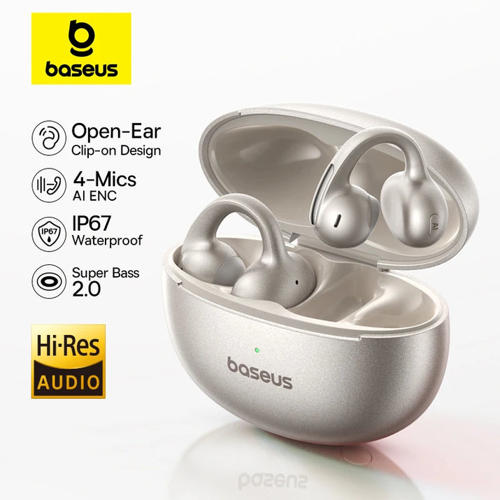 MC1 Pro Ear Clip Wireless Earphones Bluetooth 6.0 Hi-Res Ultra Open Earbuds Earrings 4-Mic ENC Clip on Ear Buds Headphone