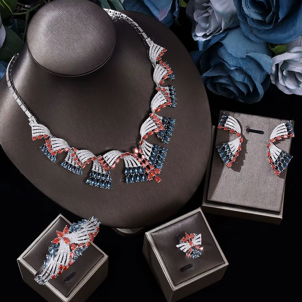 2024 Dubai Jewelry Set Women'S Wedding Necklace and Earring Set Bridal Jewelry Set Women'S Wedding Set Free Delivery to Bride