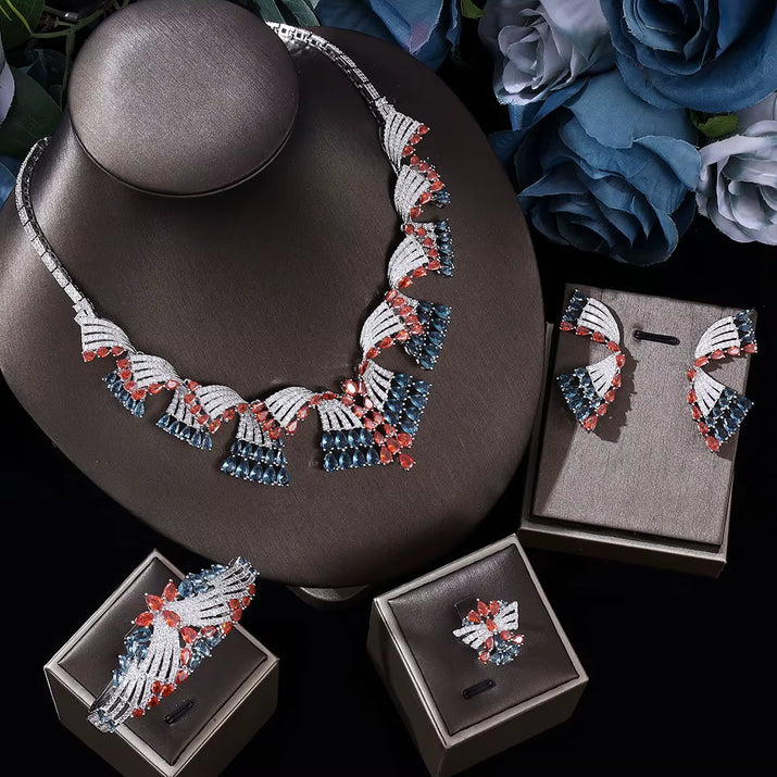 2024 Dubai Jewelry Set Women'S Wedding Necklace and Earring Set Bridal Jewelry Set Women'S Wedding Set Free Delivery to Bride