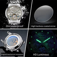 Men'S Watches 7088 Luxury Trend Fashion Automatic Mechanical Watch for Man Hollow Quartz Movement Complete Calendar Week
