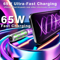 Buy 1 Get 1 Free 6.6FT 4-In-1 USB-C Cable PD Fast Charging Data Sync USB-A Type-C Lightning Aluminum Compatible Durable Reliable