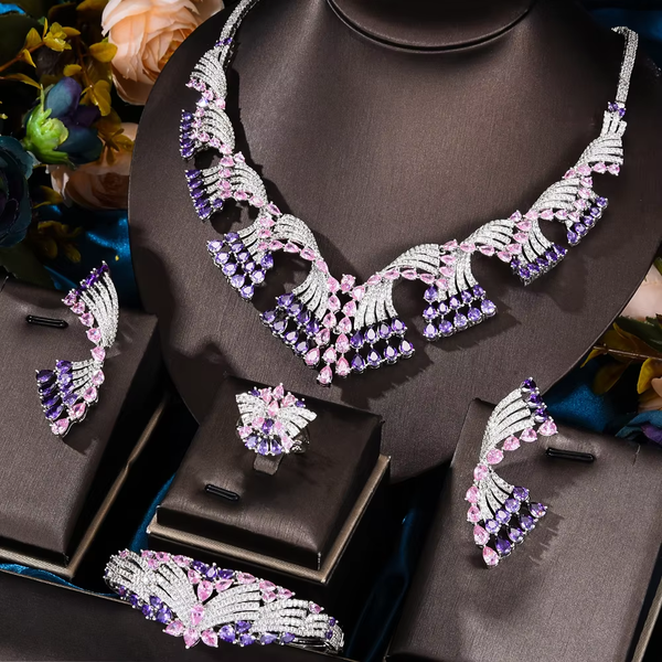 2024 Dubai Jewelry Set Women'S Wedding Necklace and Earring Set Bridal Jewelry Set Women'S Wedding Set Free Delivery to Bride